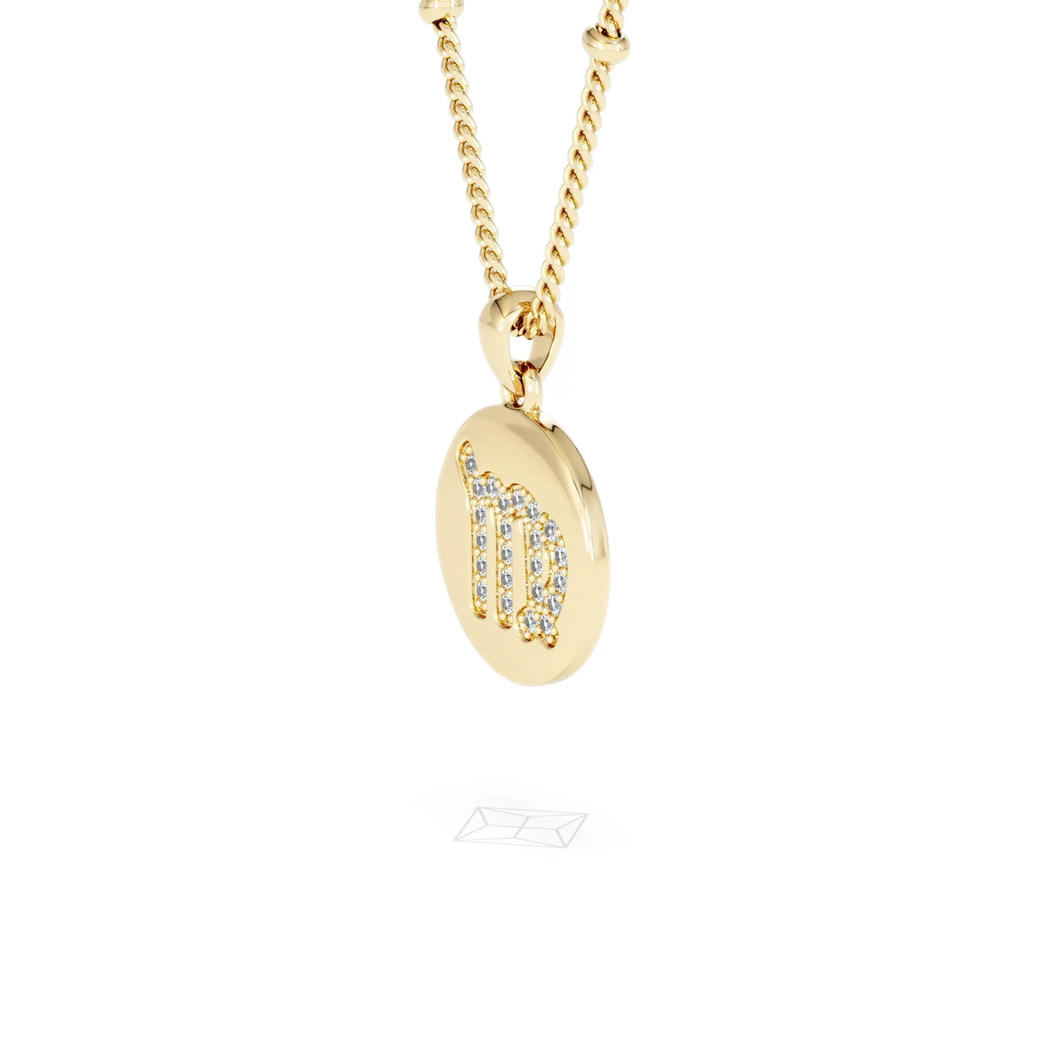 Astrology Virgo 0.07ct Lab Grown Diamond Medallion Pendant Necklace in 18K Gold Vermeil - Image 76