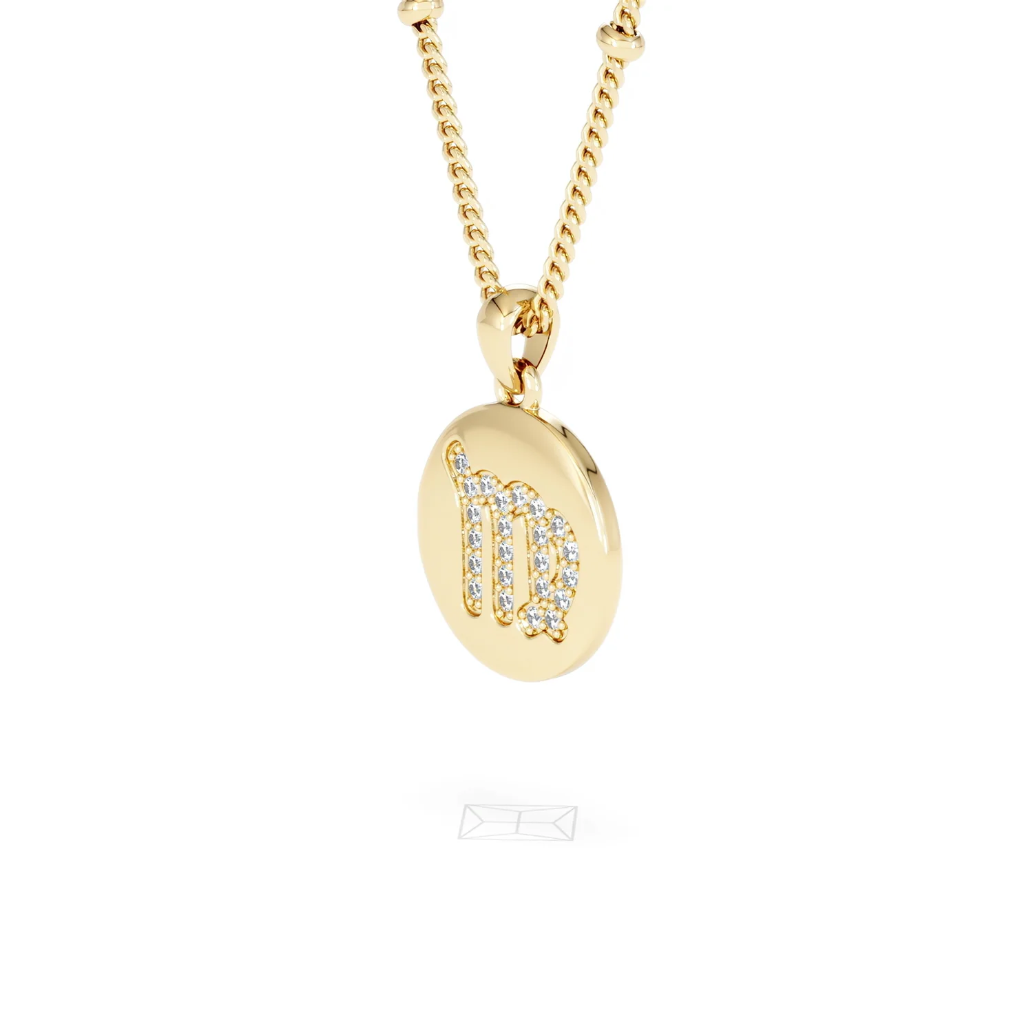 Astrology Virgo 0.07ct Lab Grown Diamond Medallion Pendant Necklace in 18K Gold Vermeil - Image 78