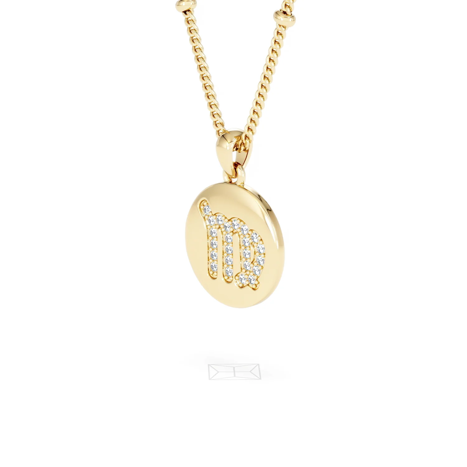 Astrology Virgo 0.07ct Lab Grown Diamond Medallion Pendant Necklace in 18K Gold Vermeil - Image 79