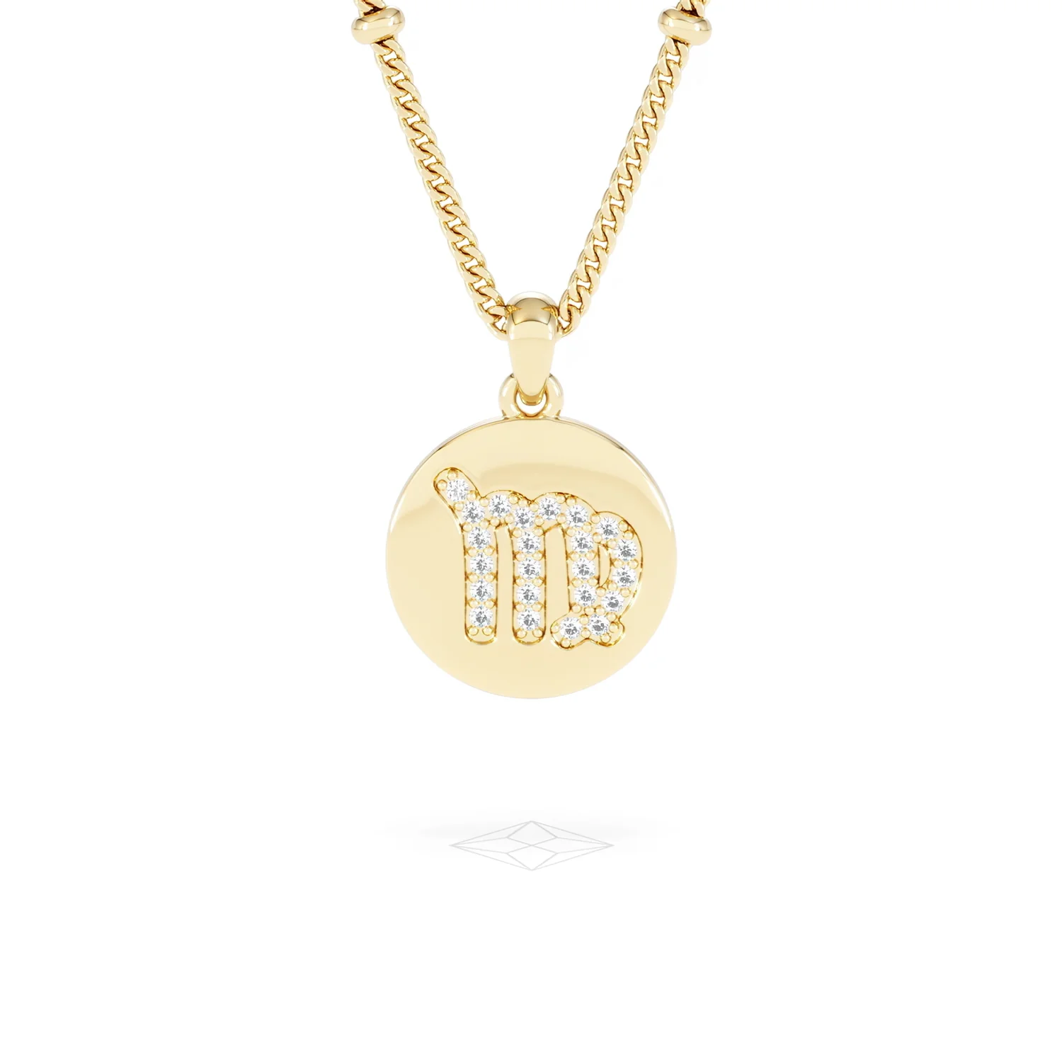 Astrology Virgo 0.07ct Lab Grown Diamond Medallion Pendant Necklace in 18K Gold Vermeil - Image 9
