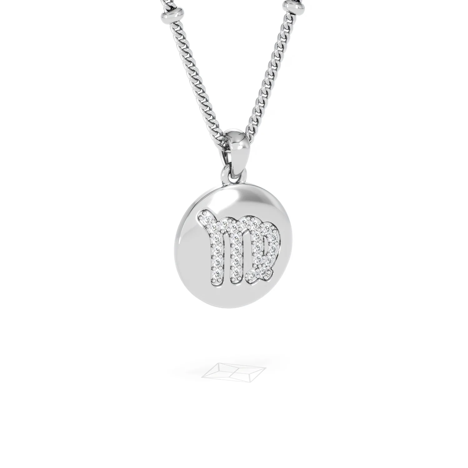 Astrology Virgo 0.07ct Lab Grown Diamond Medallion Pendant Necklace in Sterling Silver - Image 15