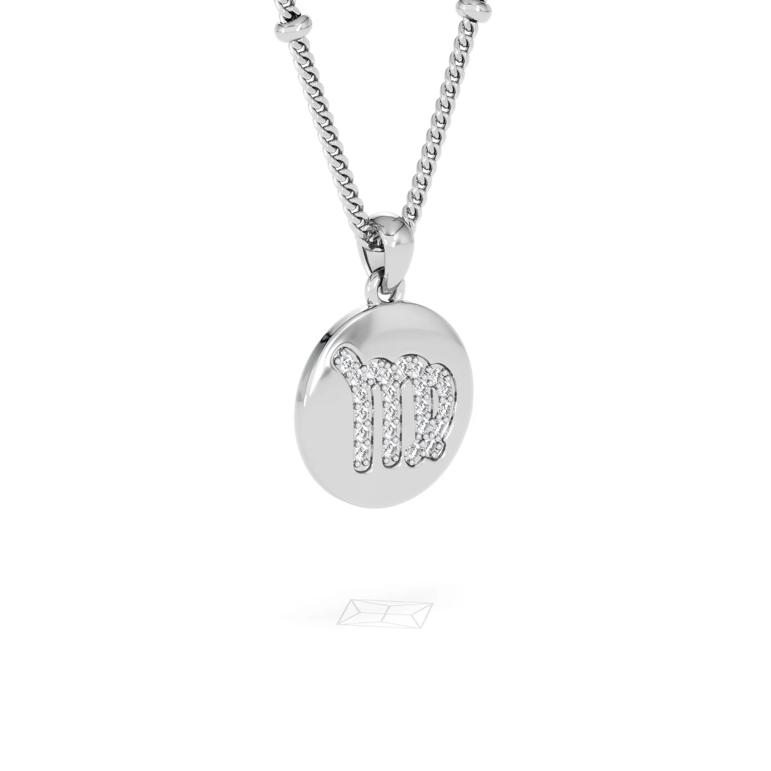 Astrology Virgo 0.07ct Lab Grown Diamond Medallion Pendant Necklace in Sterling Silver - Image 17
