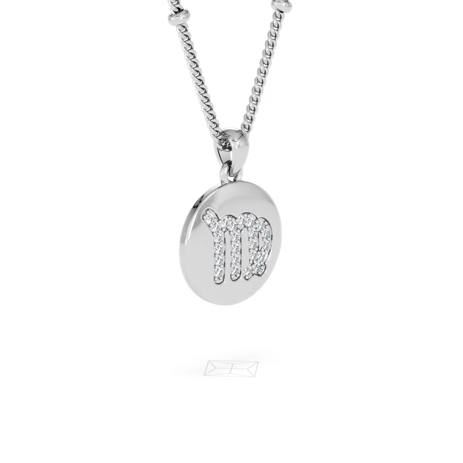 Astrology Virgo 0.07ct Lab Grown Diamond Medallion Pendant Necklace in Sterling Silver - Image 18