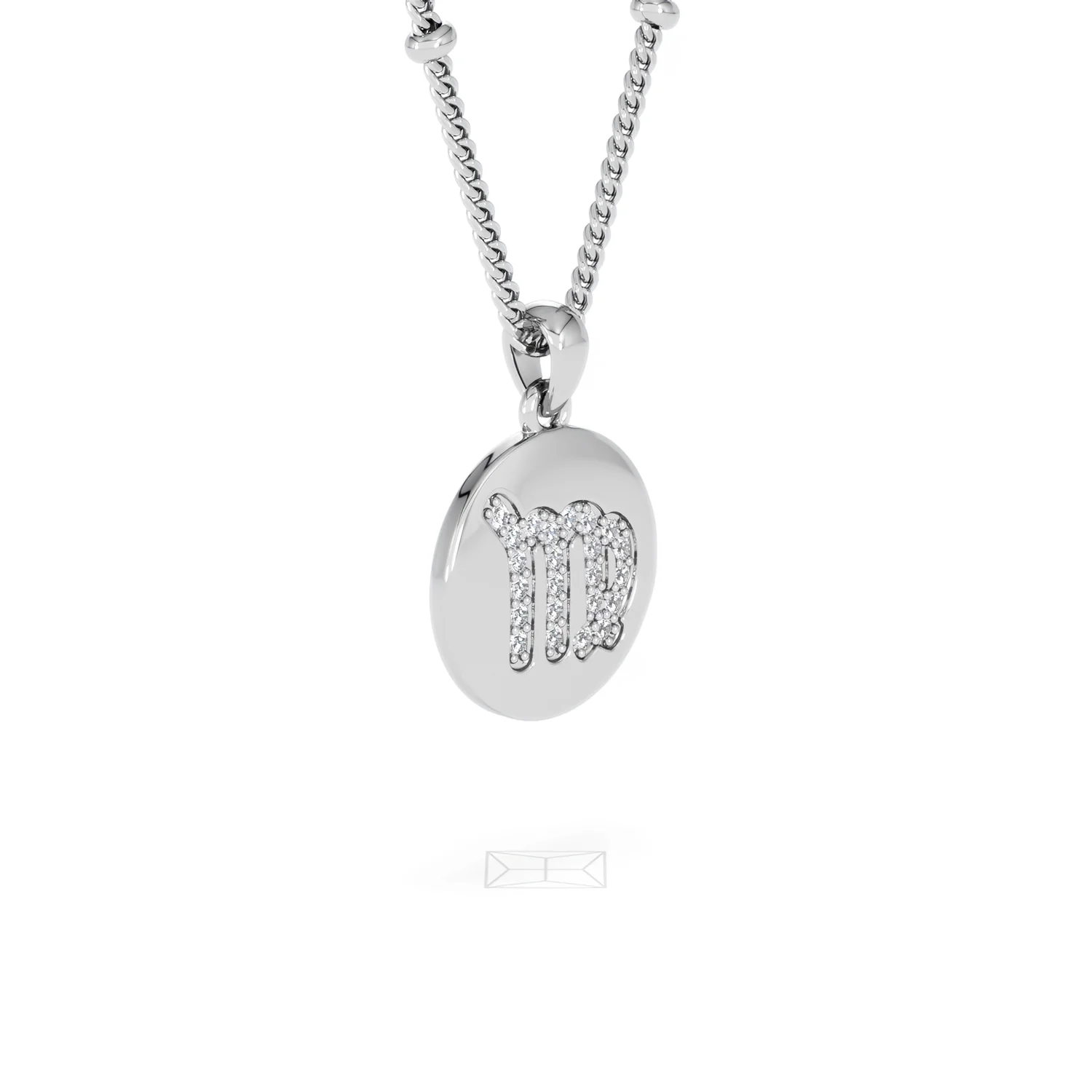 Astrology Virgo 0.07ct Lab Grown Diamond Medallion Pendant Necklace in Sterling Silver - Image 19