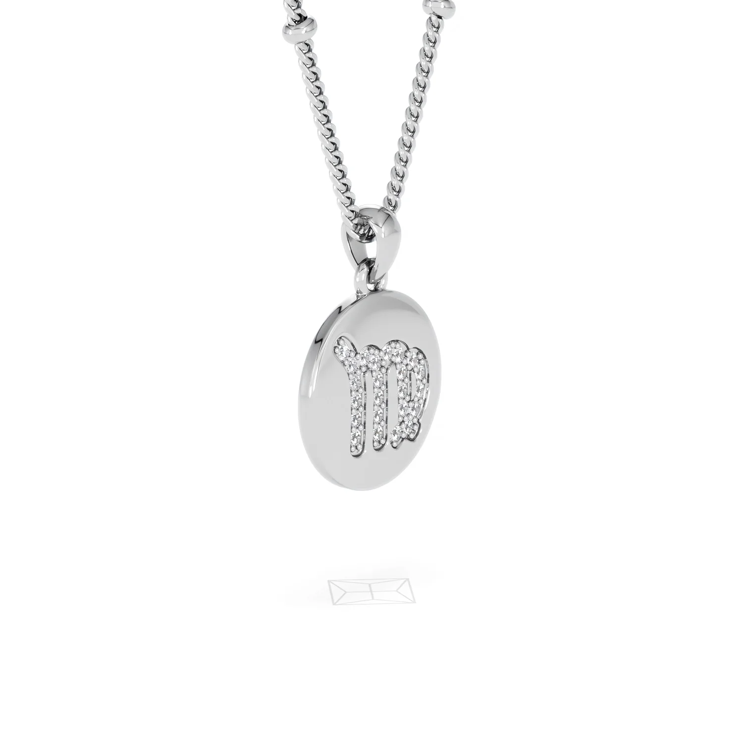 Astrology Virgo 0.07ct Lab Grown Diamond Medallion Pendant Necklace in Sterling Silver - Image 20
