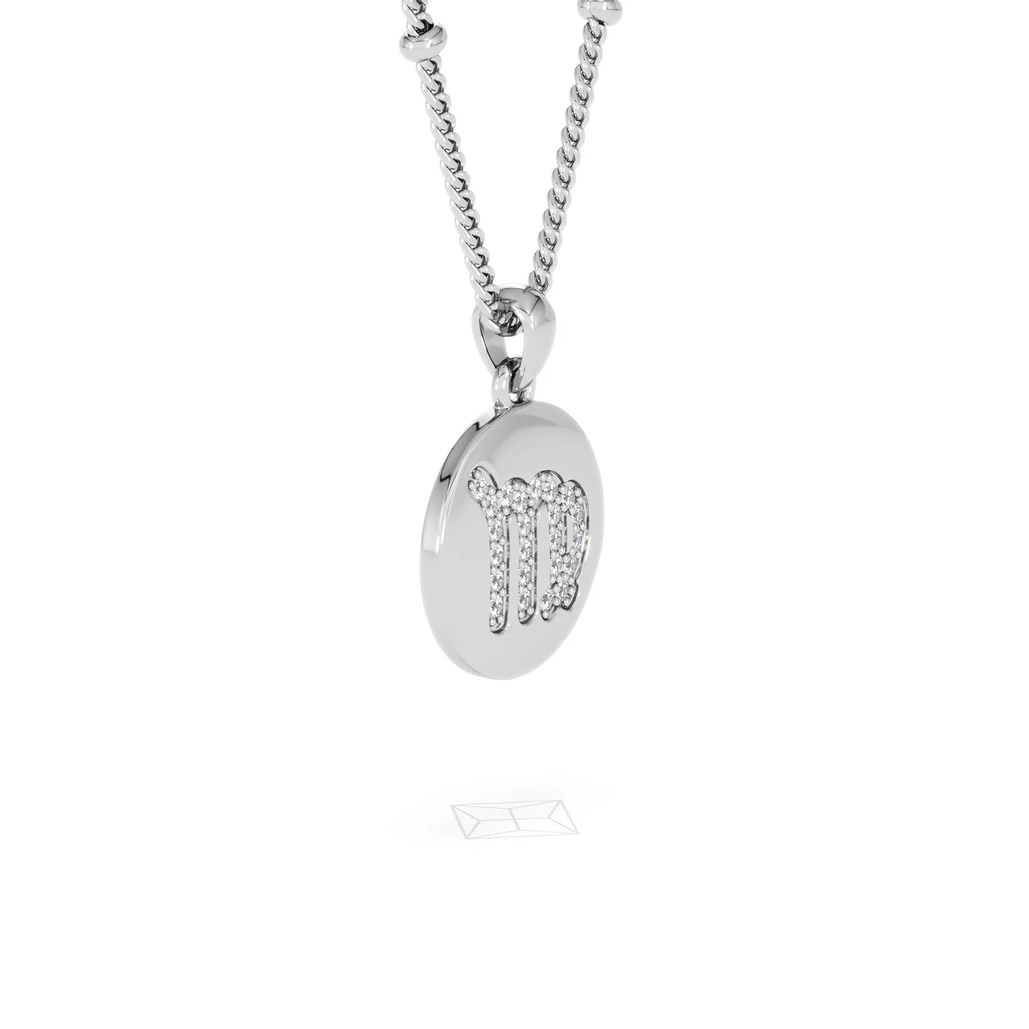 Astrology Virgo 0.07ct Lab Grown Diamond Medallion Pendant Necklace in Sterling Silver - Image 21