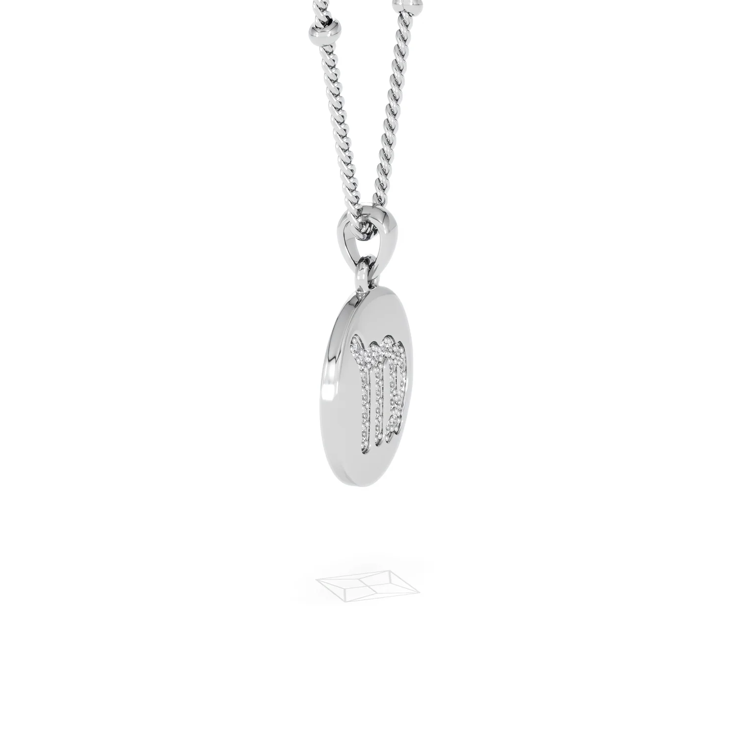Astrology Virgo 0.07ct Lab Grown Diamond Medallion Pendant Necklace in Sterling Silver - Image 24