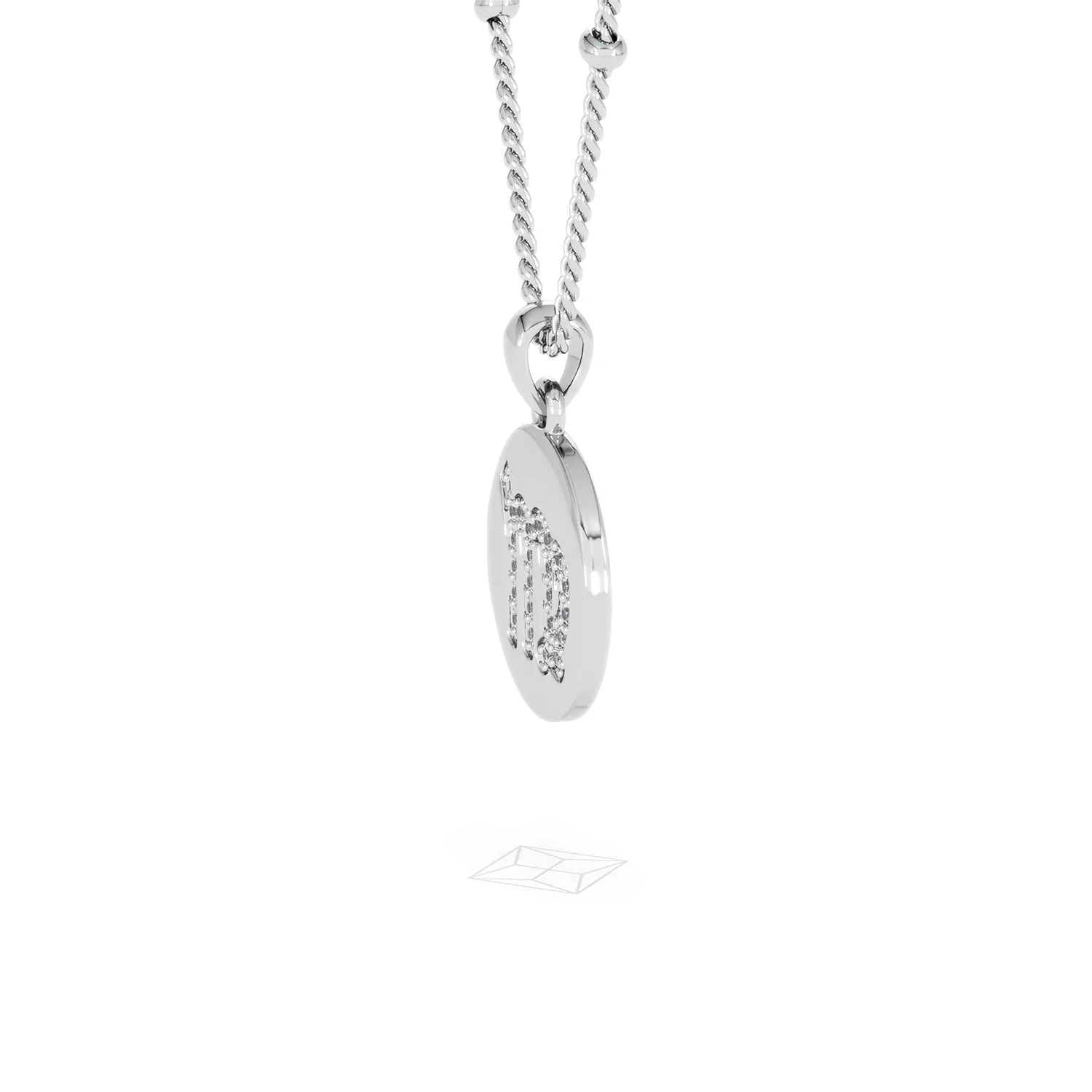 Astrology Virgo 0.07ct Lab Grown Diamond Medallion Pendant Necklace in Sterling Silver - Image 73