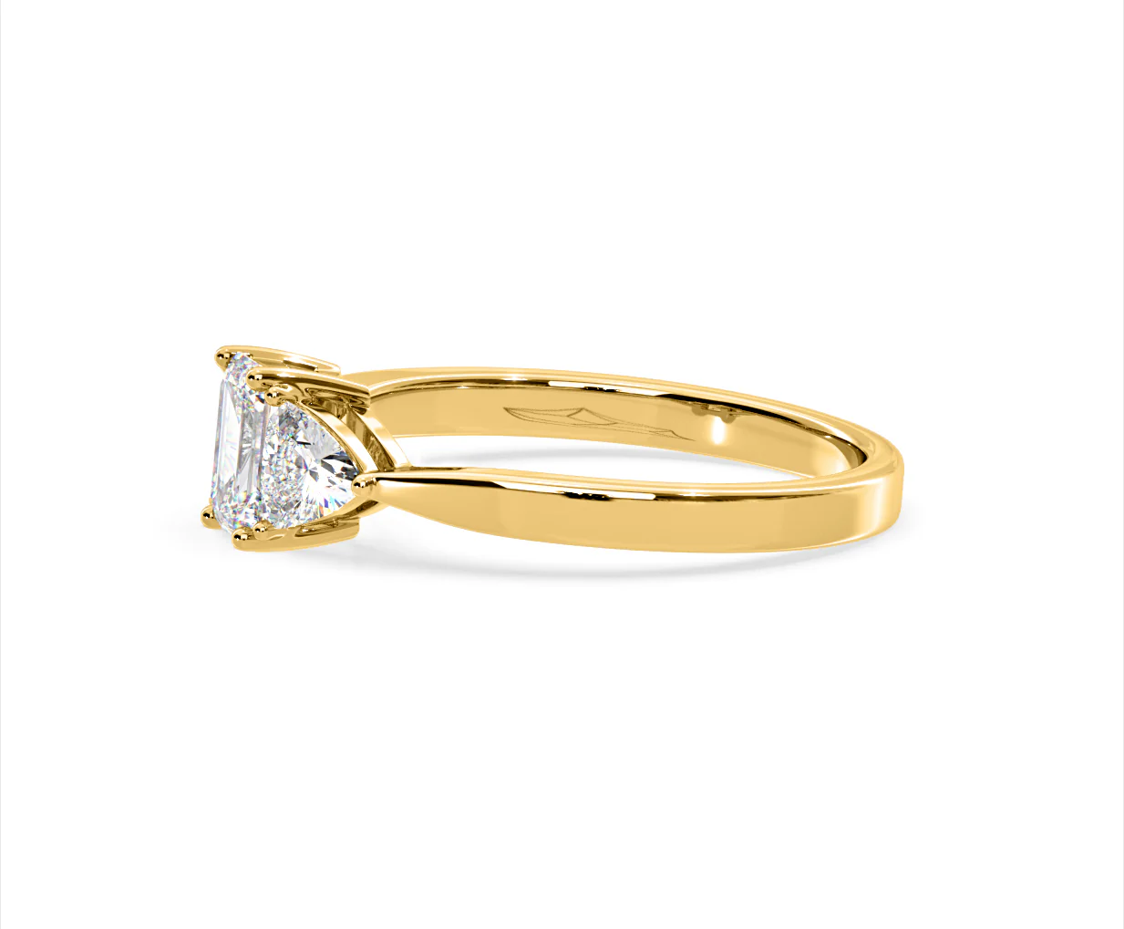 Aurora Lab Diamond Emerald Cut and Trillion 1.00ct Ring in 18K Gold F/VS1 - Image 104