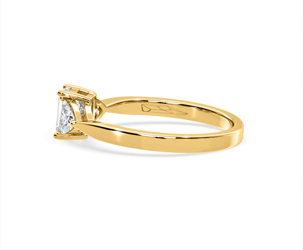 Aurora Lab Diamond Emerald Cut and Trillion 1.00ct Ring in 18K Gold F/VS1 - Image 110