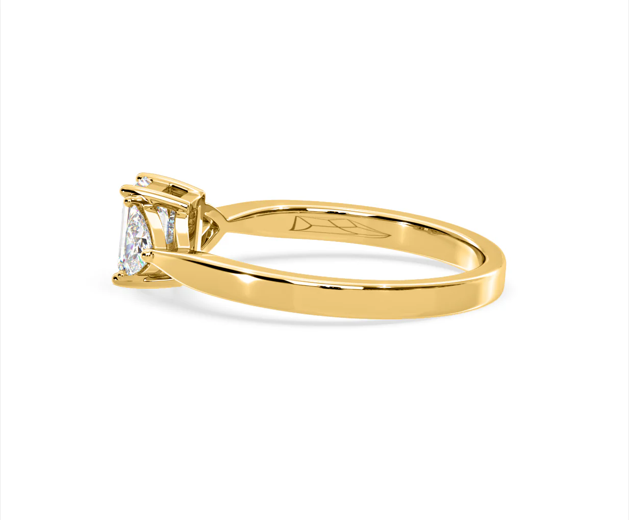 Aurora Lab Diamond Emerald Cut and Trillion 1.00ct Ring in 18K Gold F/VS1 - Image 111