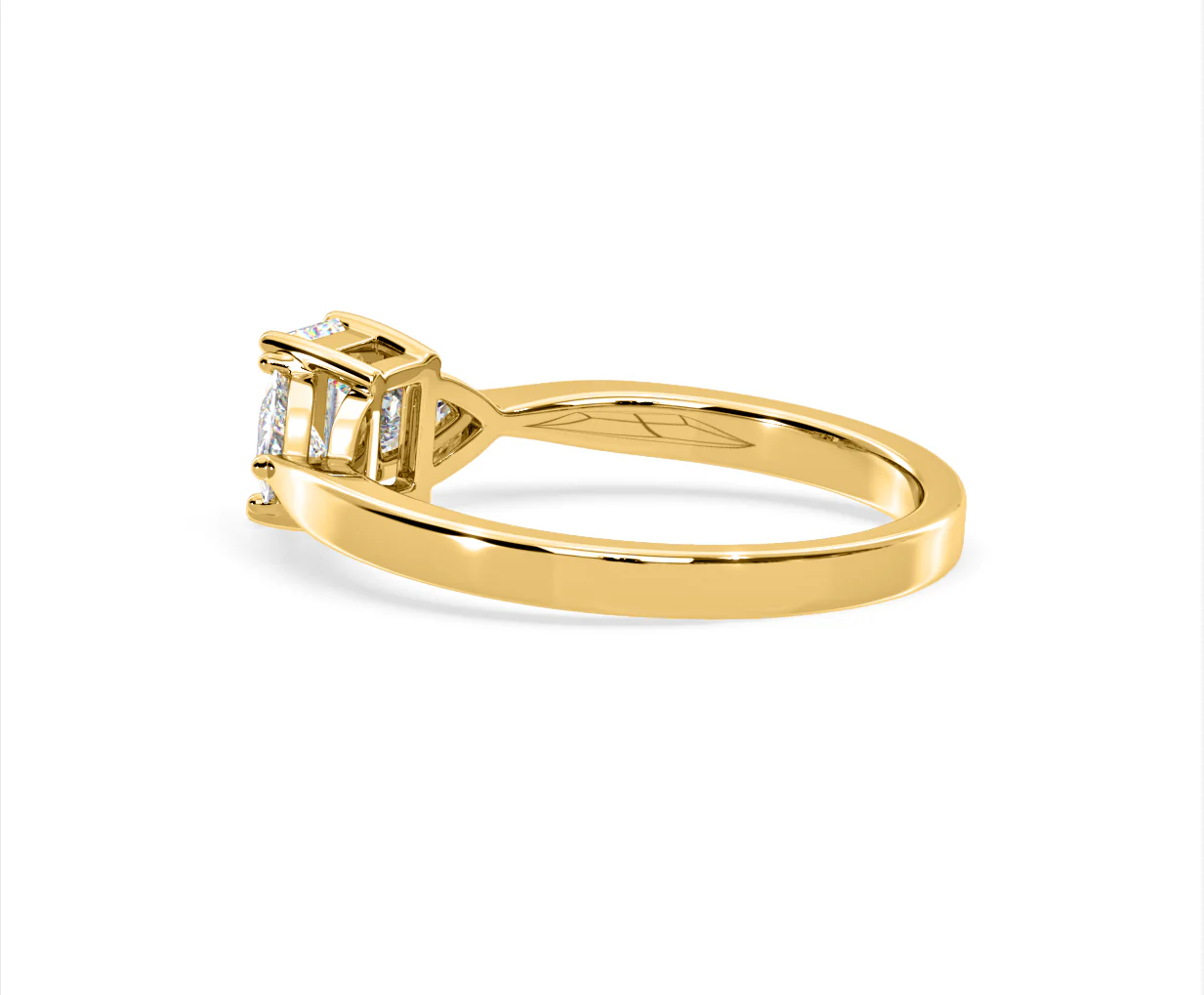 Aurora Lab Diamond Emerald Cut and Trillion 1.00ct Ring in 18K Gold F/VS1 - Image 115