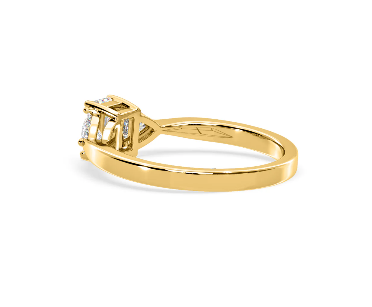 Aurora Lab Diamond Emerald Cut and Trillion 1.00ct Ring in 18K Gold F/VS1 - Image 116