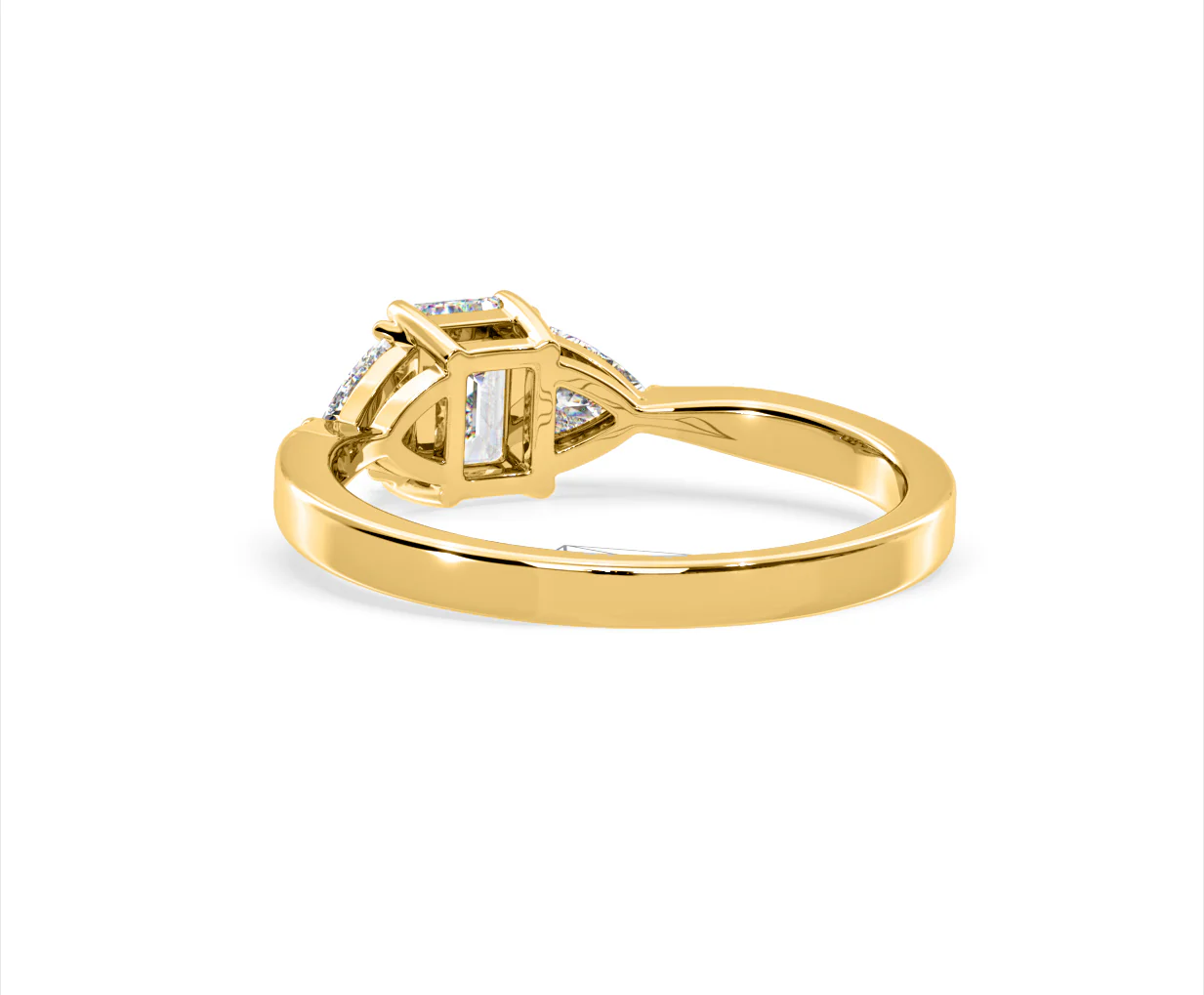 Aurora Lab Diamond Emerald Cut and Trillion 1.00ct Ring in 18K Gold F/VS1 - Image 122