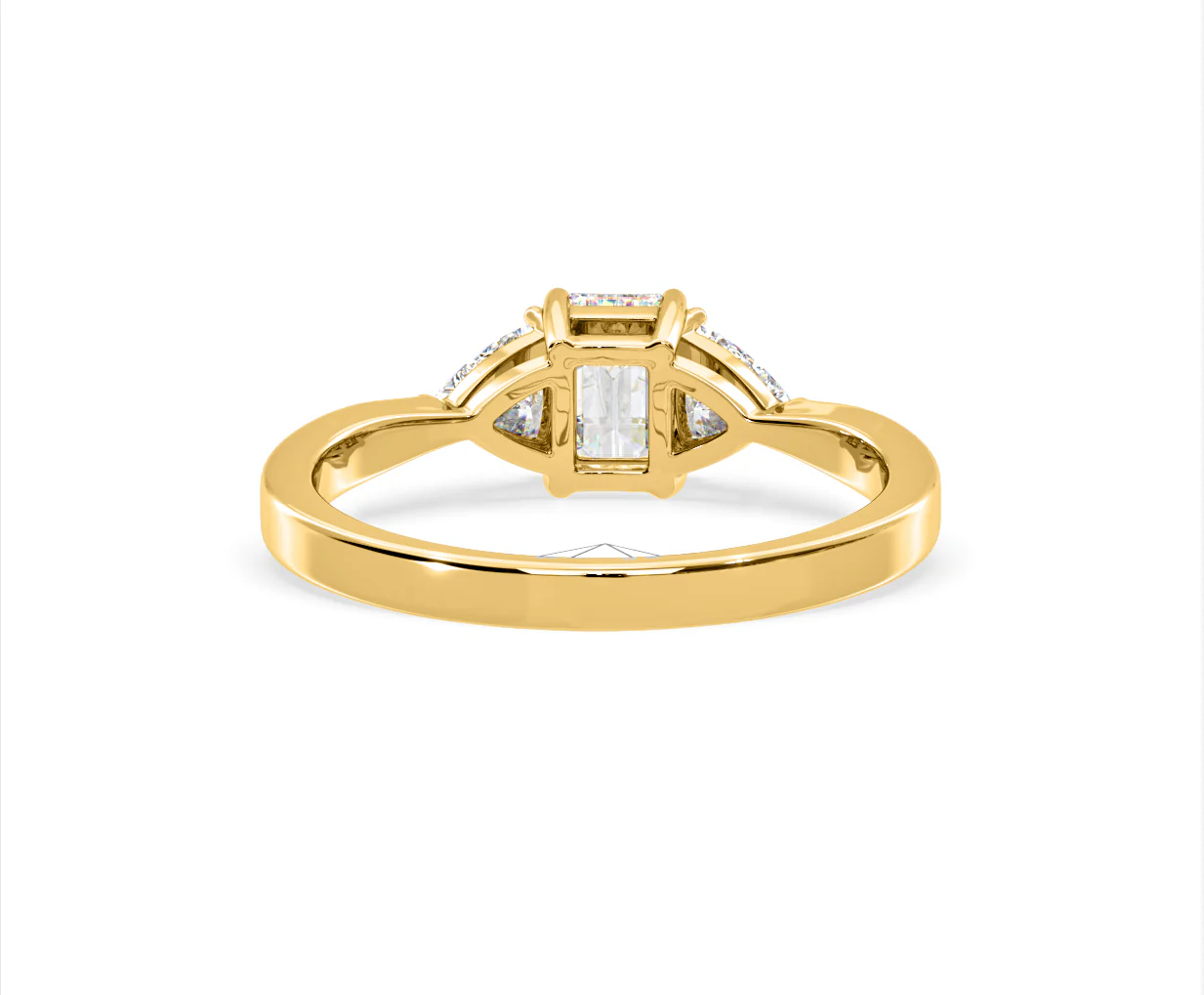 Aurora Lab Diamond Emerald Cut and Trillion 1.00ct Ring in 18K Gold F/VS1 - Image 128