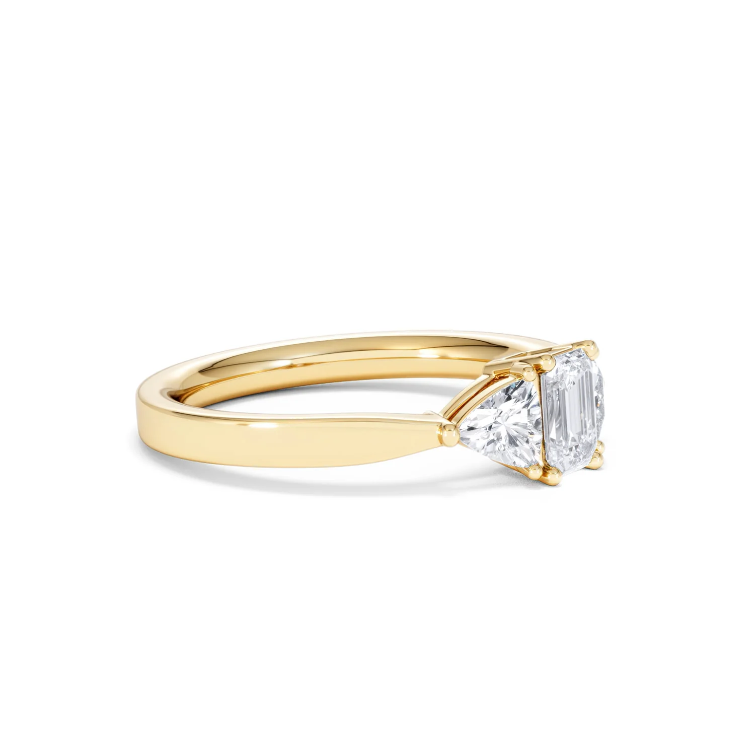 Aurora Lab Diamond Emerald Cut and Trillion 1.00ct Ring in 18K Gold F/VS1 - Image 24