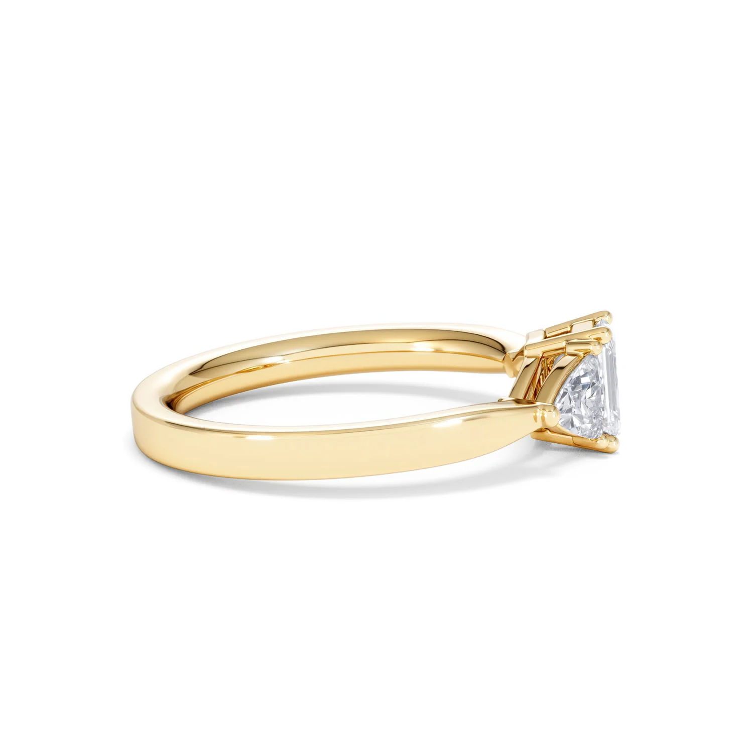 Aurora Lab Diamond Emerald Cut and Trillion 1.00ct Ring in 18K Gold F/VS1 - Image 31