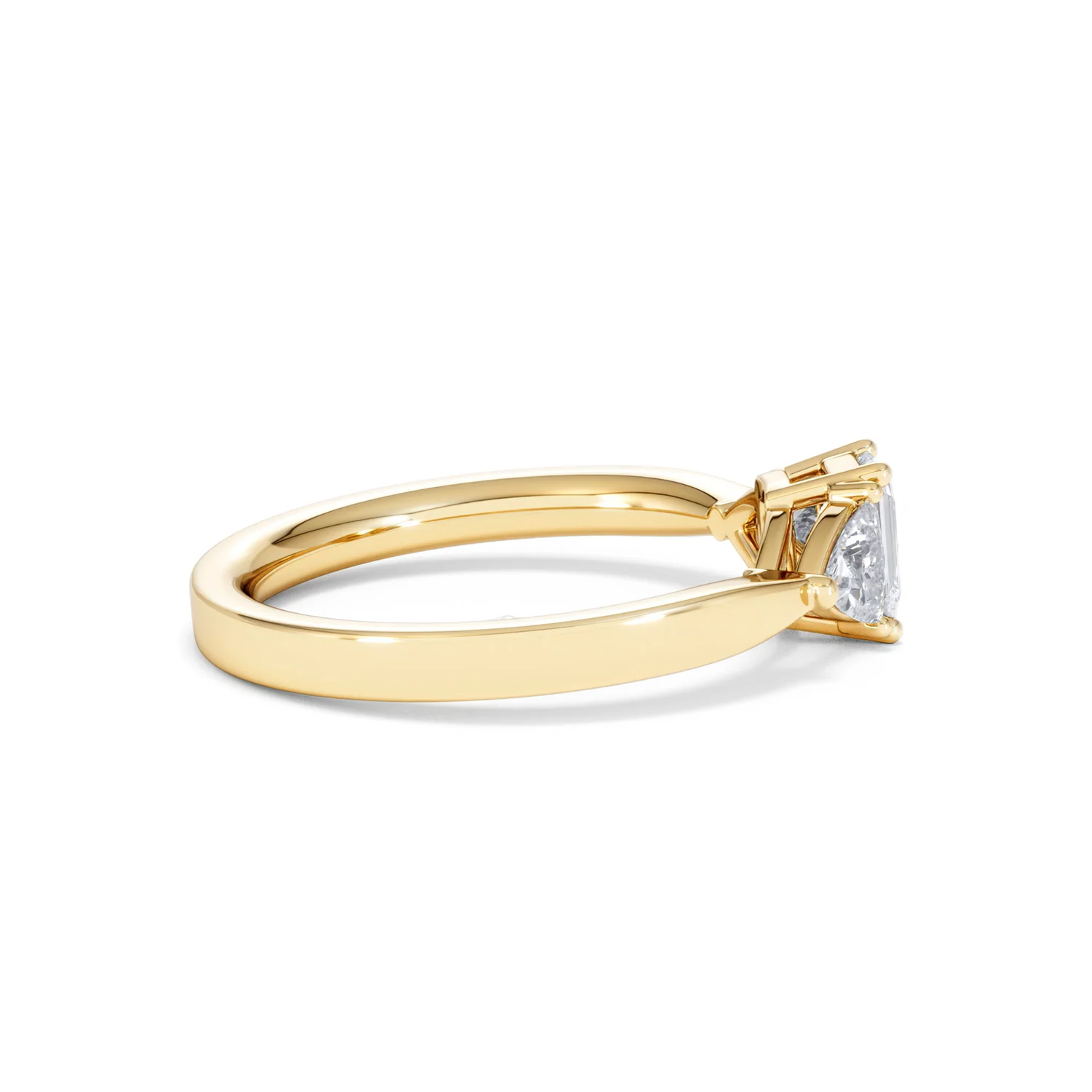 Aurora Lab Diamond Emerald Cut and Trillion 1.00ct Ring in 18K Gold F/VS1 - Image 33