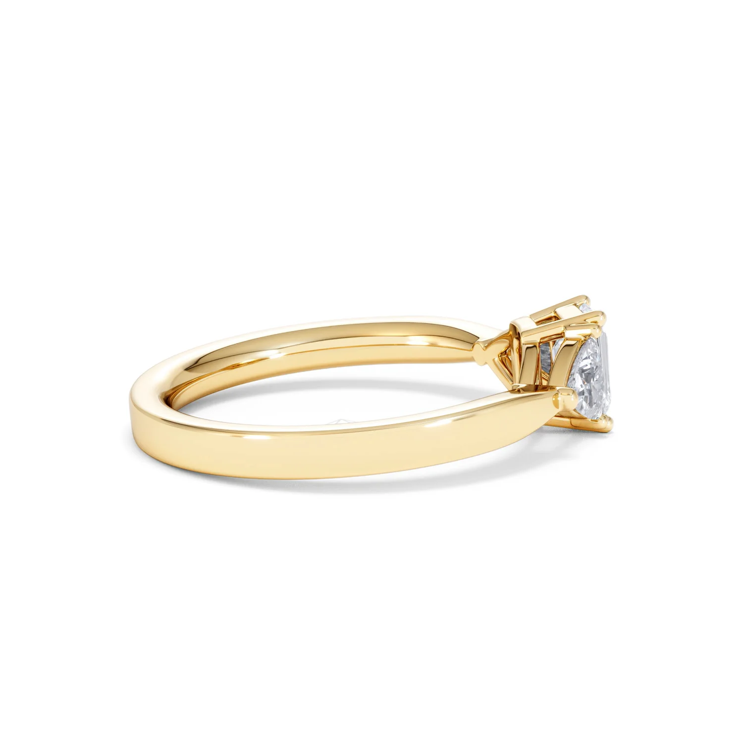 Aurora Lab Diamond Emerald Cut and Trillion 1.00ct Ring in 18K Gold F/VS1 - Image 34