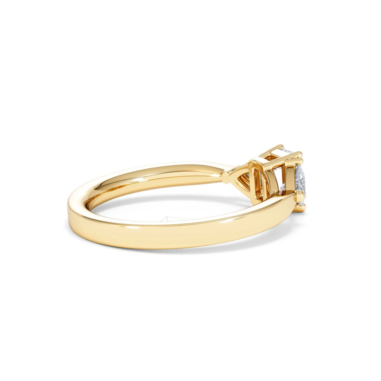 Aurora Lab Diamond Emerald Cut and Trillion 1.00ct Ring in 18K Gold F/VS1 - Image 38