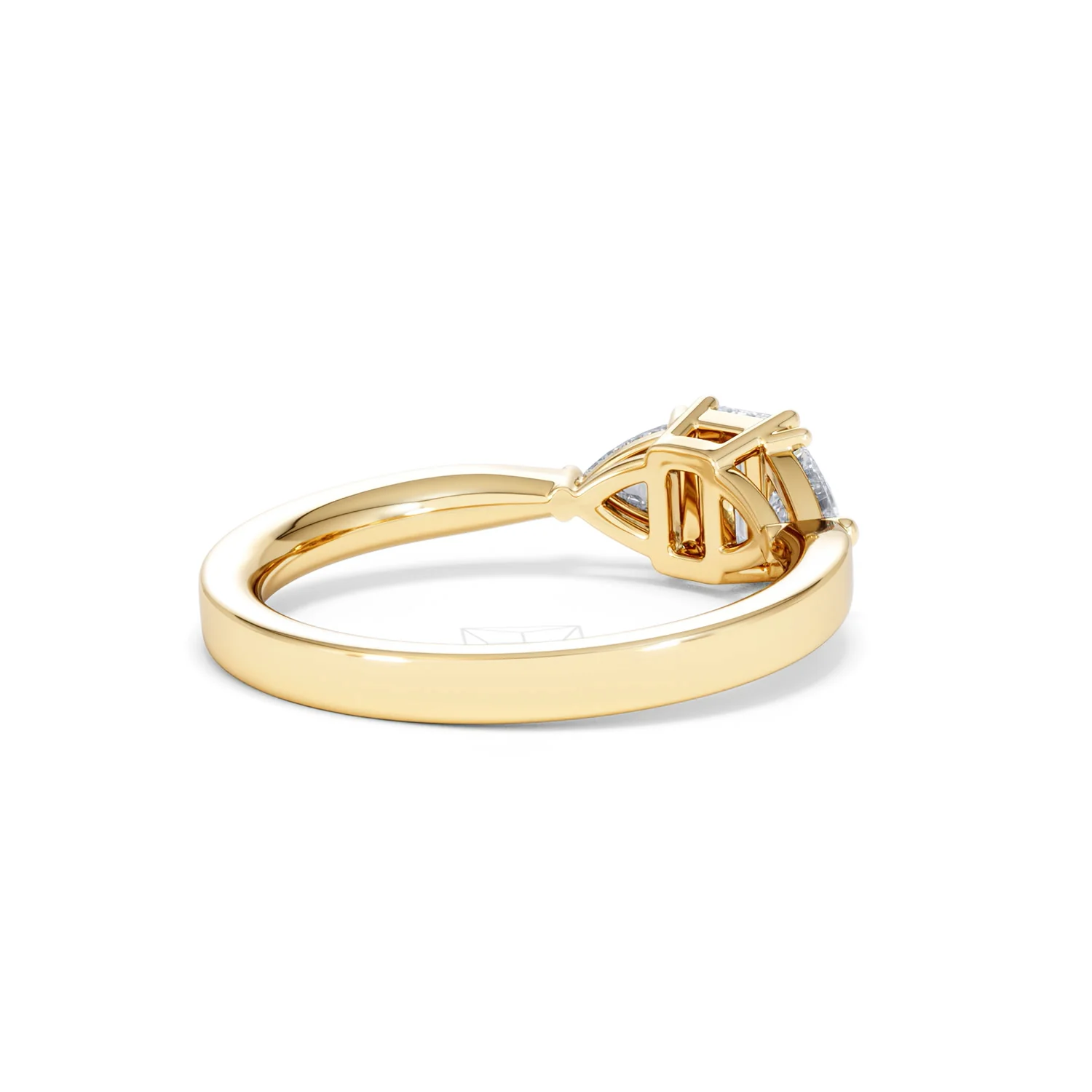 Aurora Lab Diamond Emerald Cut and Trillion 1.00ct Ring in 18K Gold F/VS1 - Image 43