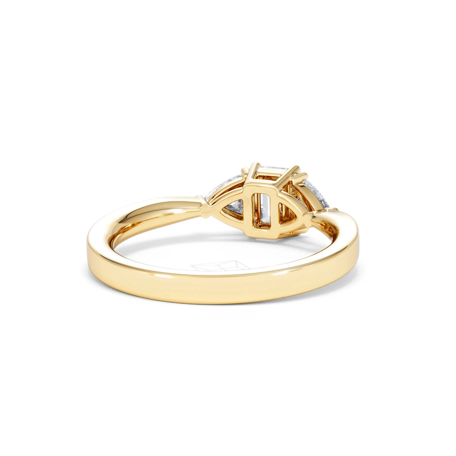 Aurora Lab Diamond Emerald Cut and Trillion 1.00ct Ring in 18K Gold F/VS1 - Image 47