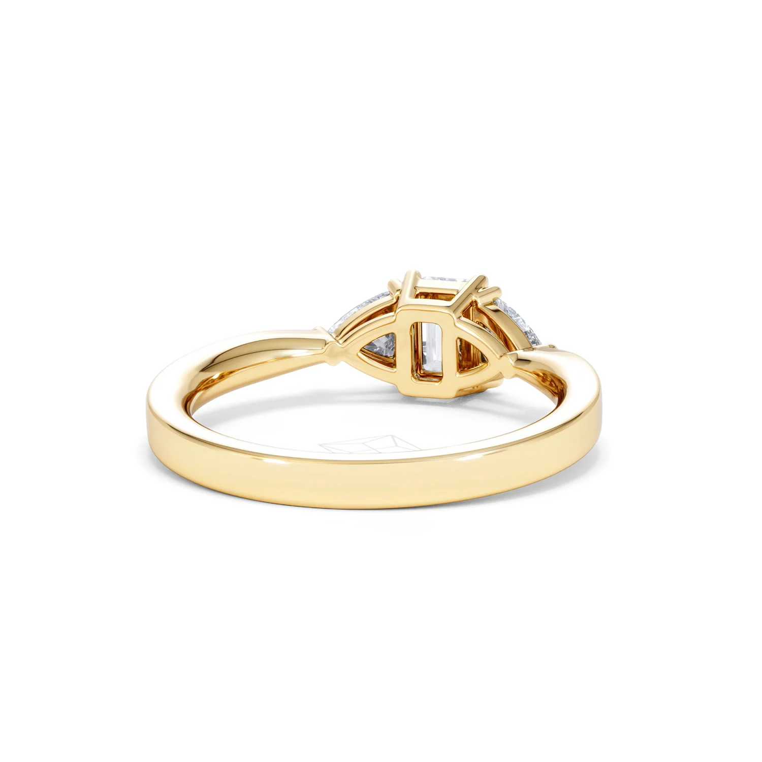 Aurora Lab Diamond Emerald Cut and Trillion 1.00ct Ring in 18K Gold F/VS1 - Image 48