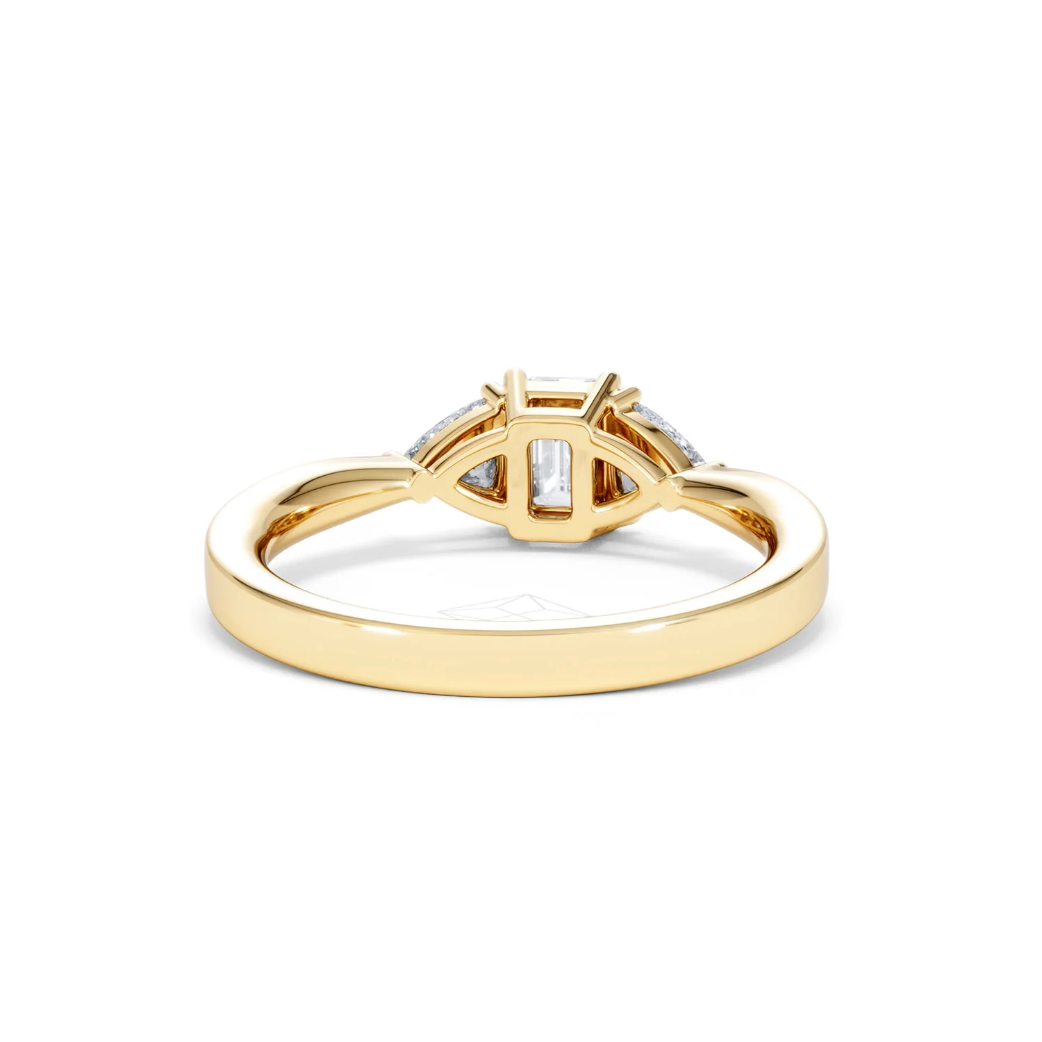 Aurora Lab Diamond Emerald Cut and Trillion 1.00ct Ring in 18K Gold F/VS1 - Image 50