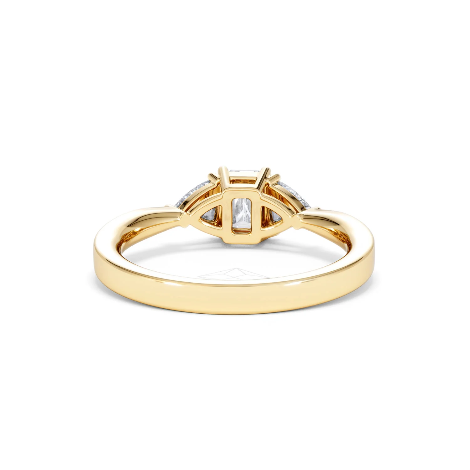 Aurora Lab Diamond Emerald Cut and Trillion 1.00ct Ring in 18K Gold F/VS1 - Image 51