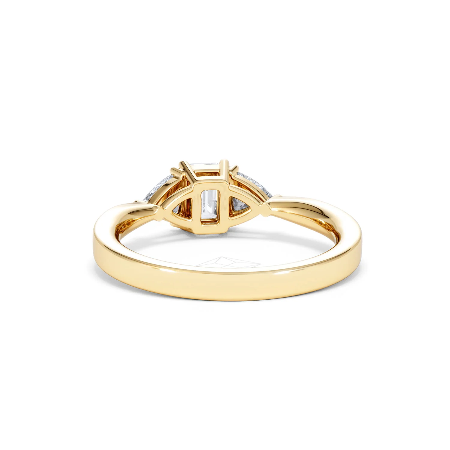 Aurora Lab Diamond Emerald Cut and Trillion 1.00ct Ring in 18K Gold F/VS1 - Image 54
