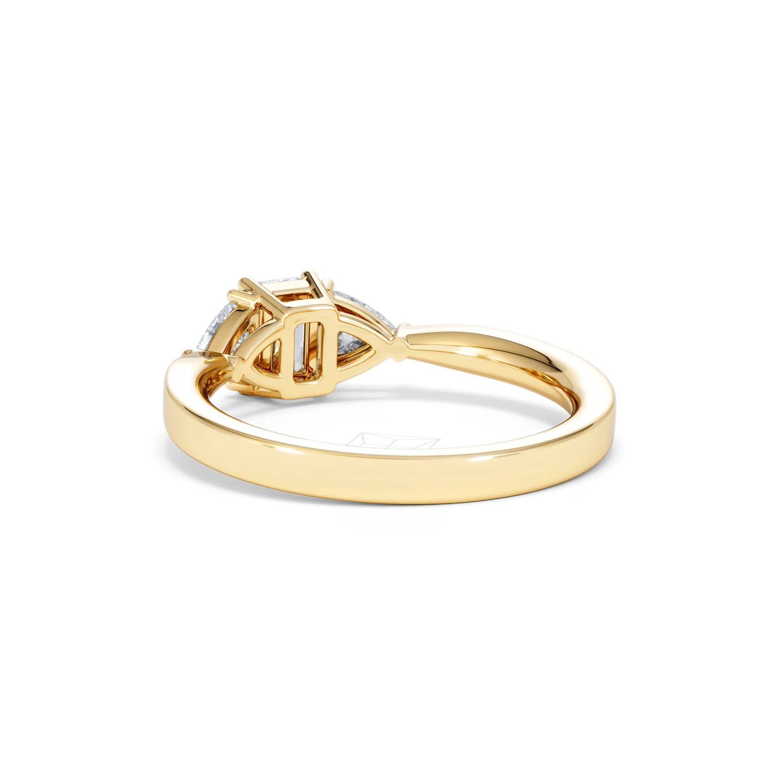 Aurora Lab Diamond Emerald Cut and Trillion 1.00ct Ring in 18K Gold F/VS1 - Image 58