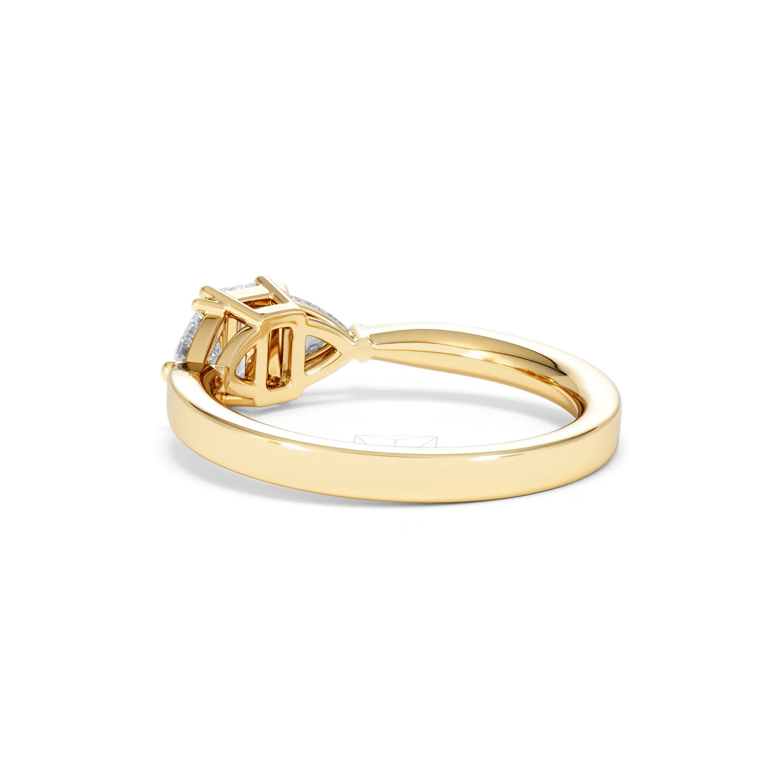 Aurora Lab Diamond Emerald Cut and Trillion 1.00ct Ring in 18K Gold F/VS1 - Image 61
