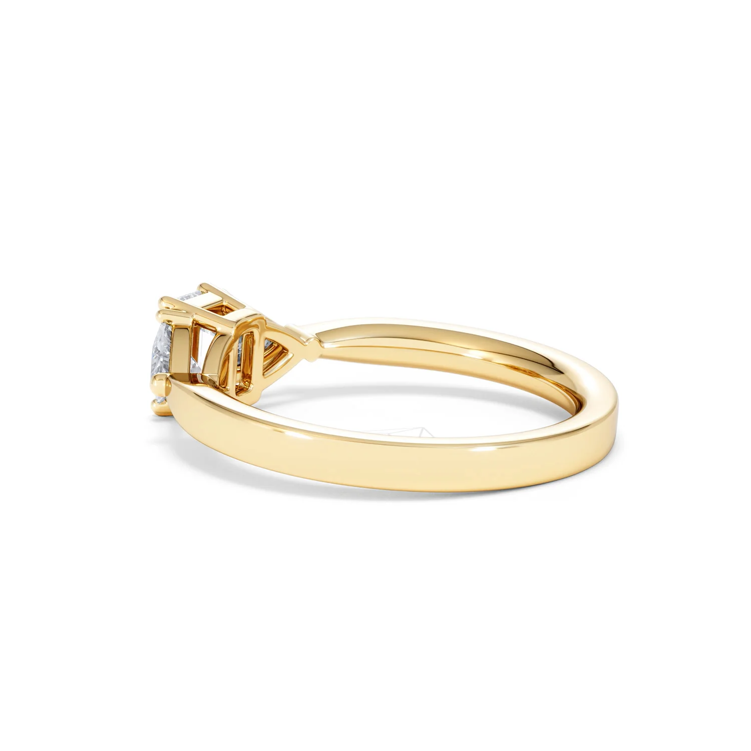 Aurora Lab Diamond Emerald Cut and Trillion 1.00ct Ring in 18K Gold F/VS1 - Image 65