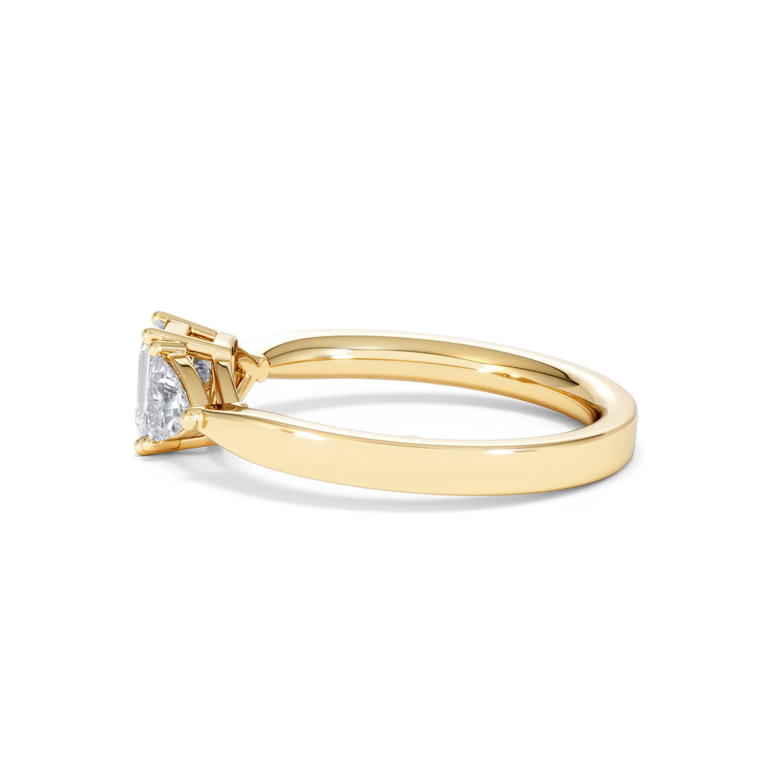 Aurora Lab Diamond Emerald Cut and Trillion 1.00ct Ring in 18K Gold F/VS1 - Image 71