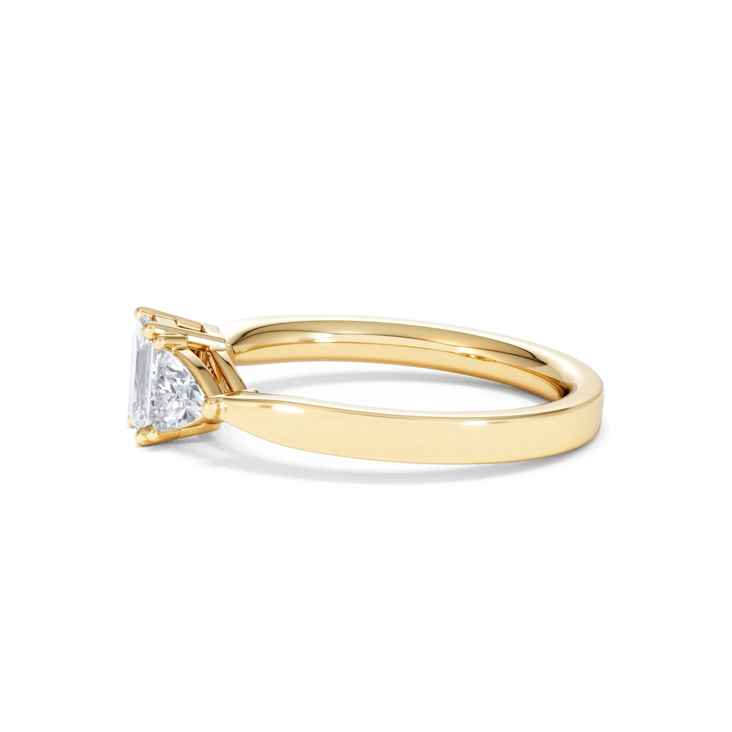 Aurora Lab Diamond Emerald Cut and Trillion 1.00ct Ring in 18K Gold F/VS1 - Image 74