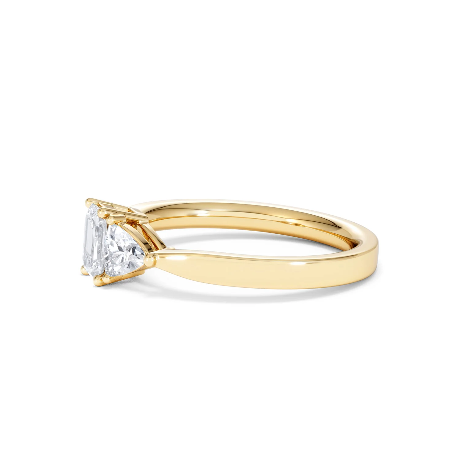Aurora Lab Diamond Emerald Cut and Trillion 1.00ct Ring in 18K Gold F/VS1 - Image 76