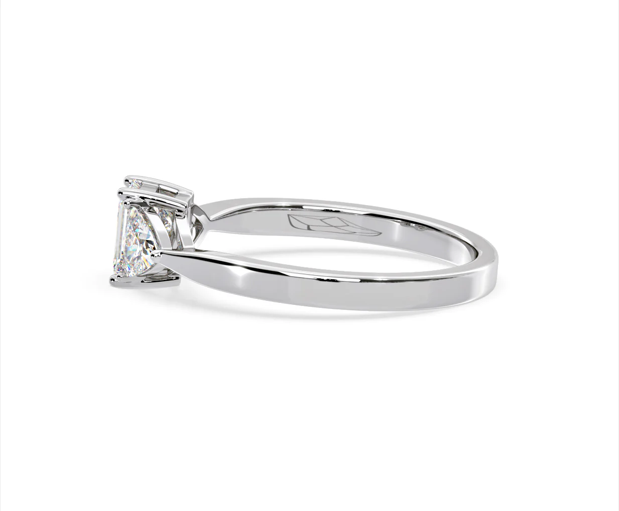 Aurora Lab Diamond Emerald Cut and Trillion 1.00ct Ring in 18K White Gold F/VS1 - Image 109