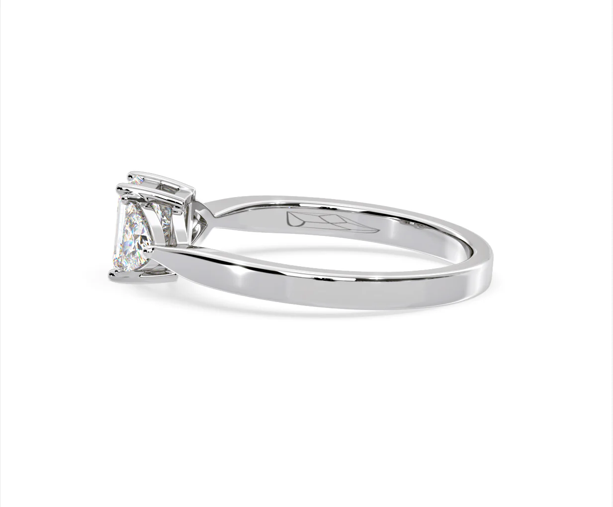 Aurora Lab Diamond Emerald Cut and Trillion 1.00ct Ring in 18K White Gold F/VS1 - Image 110