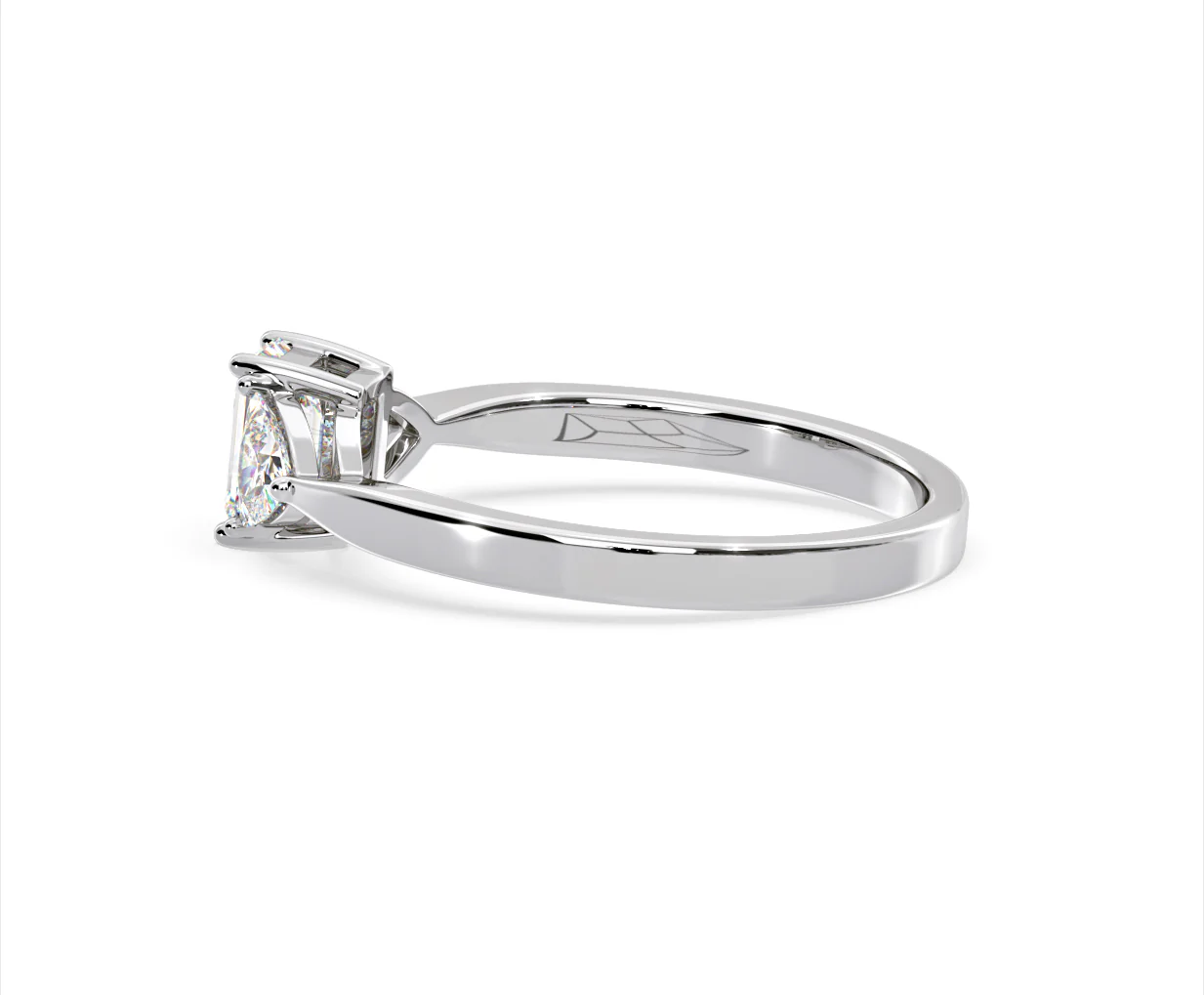 Aurora Lab Diamond Emerald Cut and Trillion 1.00ct Ring in 18K White Gold F/VS1 - Image 111