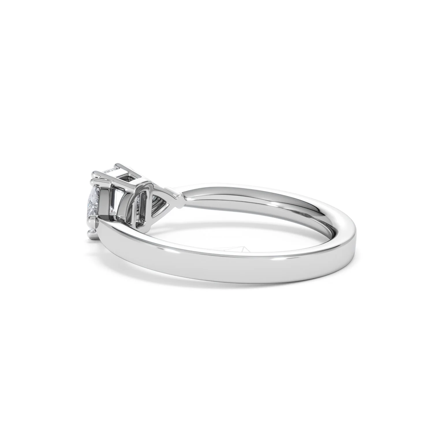 Aurora Lab Diamond Emerald Cut and Trillion 1.00ct Ring in 18K White Gold F/VS1 - Image 65
