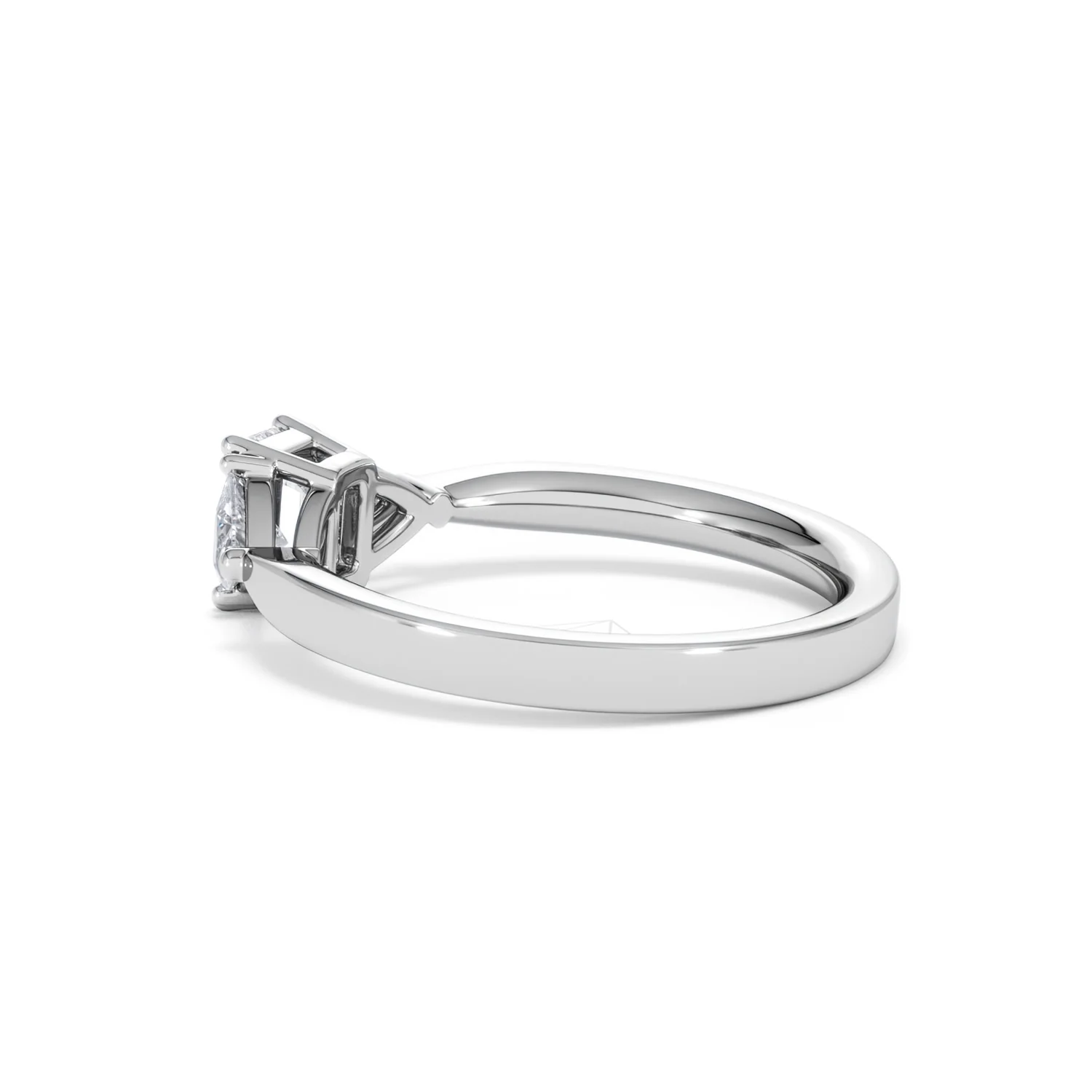 Aurora Lab Diamond Emerald Cut and Trillion 1.00ct Ring in 18K White Gold F/VS1 - Image 66