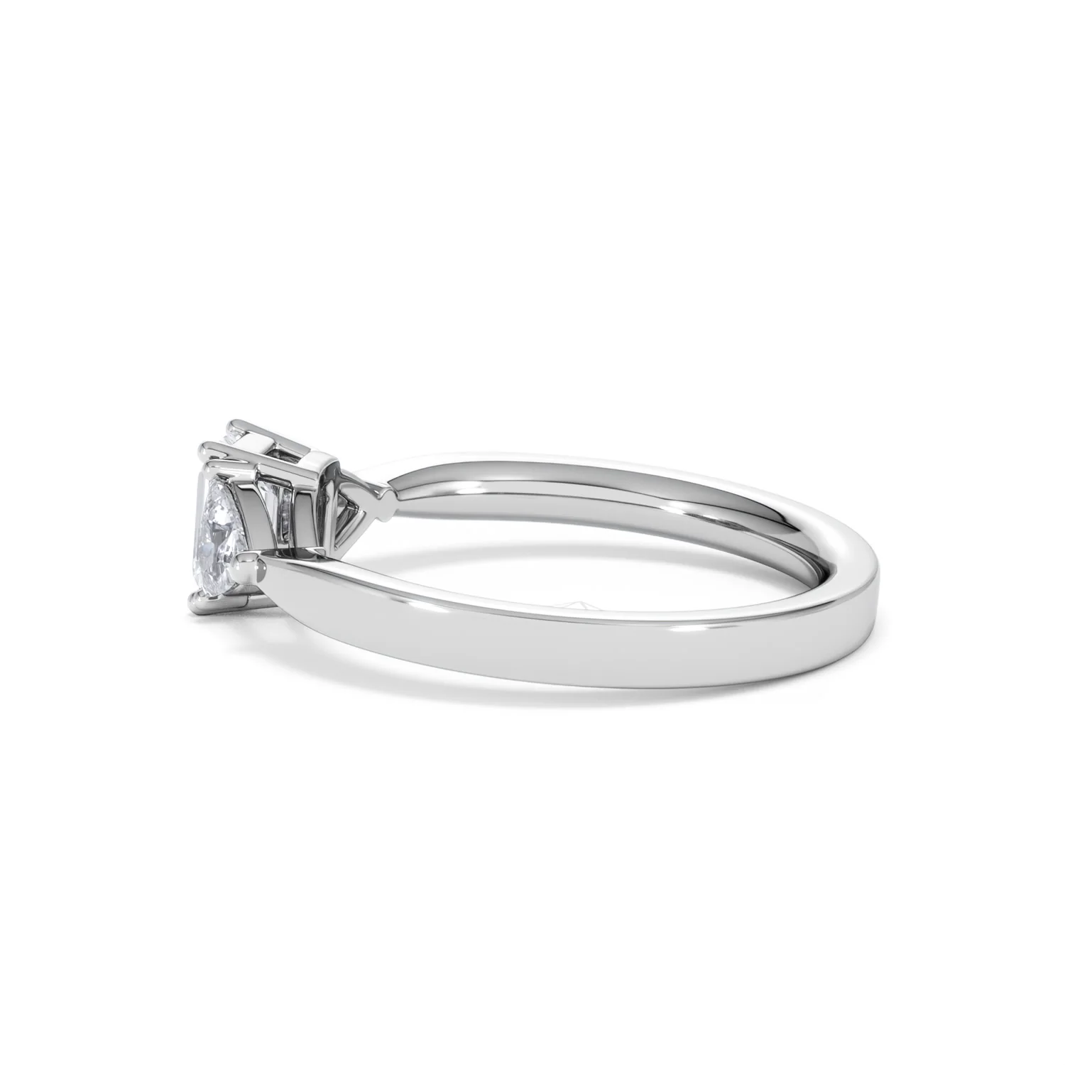Aurora Lab Diamond Emerald Cut and Trillion 1.00ct Ring in 18K White Gold F/VS1 - Image 69