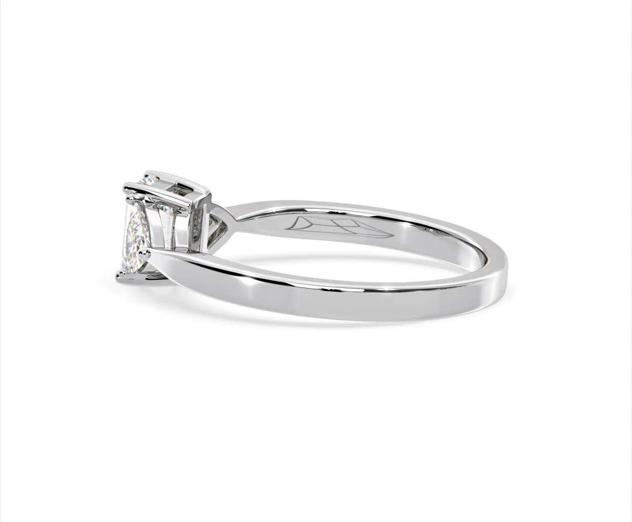 Aurora Lab Diamond Emerald Cut and Trillion 1.00ct Ring in Platinum F/VS1 - Image 112