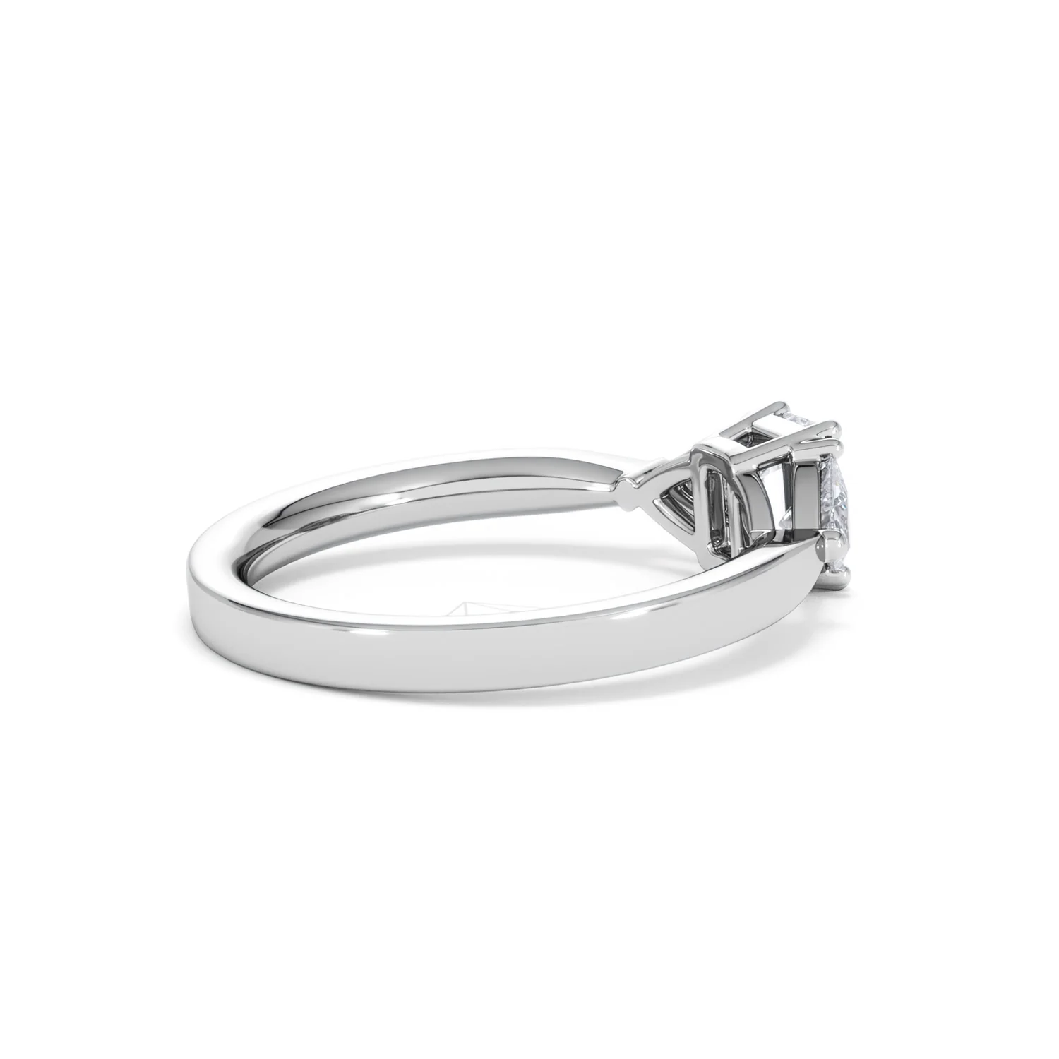 Aurora Lab Diamond Emerald Cut and Trillion 1.00ct Ring in Platinum F/VS1 - Image 38