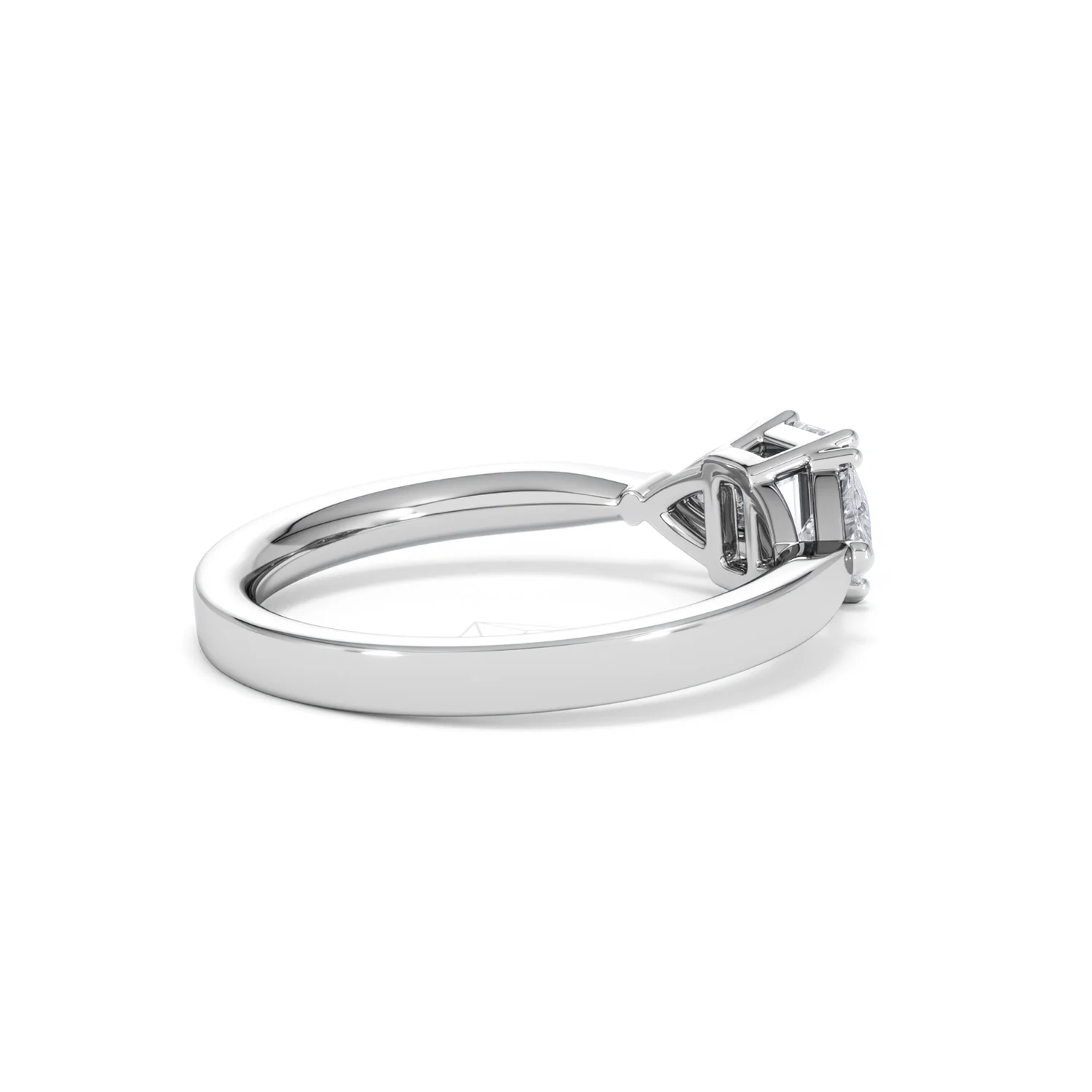 Aurora Lab Diamond Emerald Cut and Trillion 1.00ct Ring in Platinum F/VS1 - Image 39