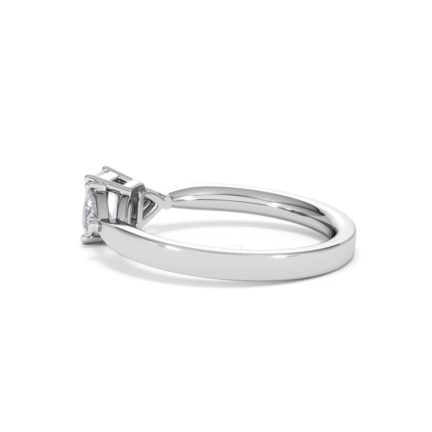 Aurora Lab Diamond Emerald Cut and Trillion 1.00ct Ring in Platinum F/VS1 - Image 67