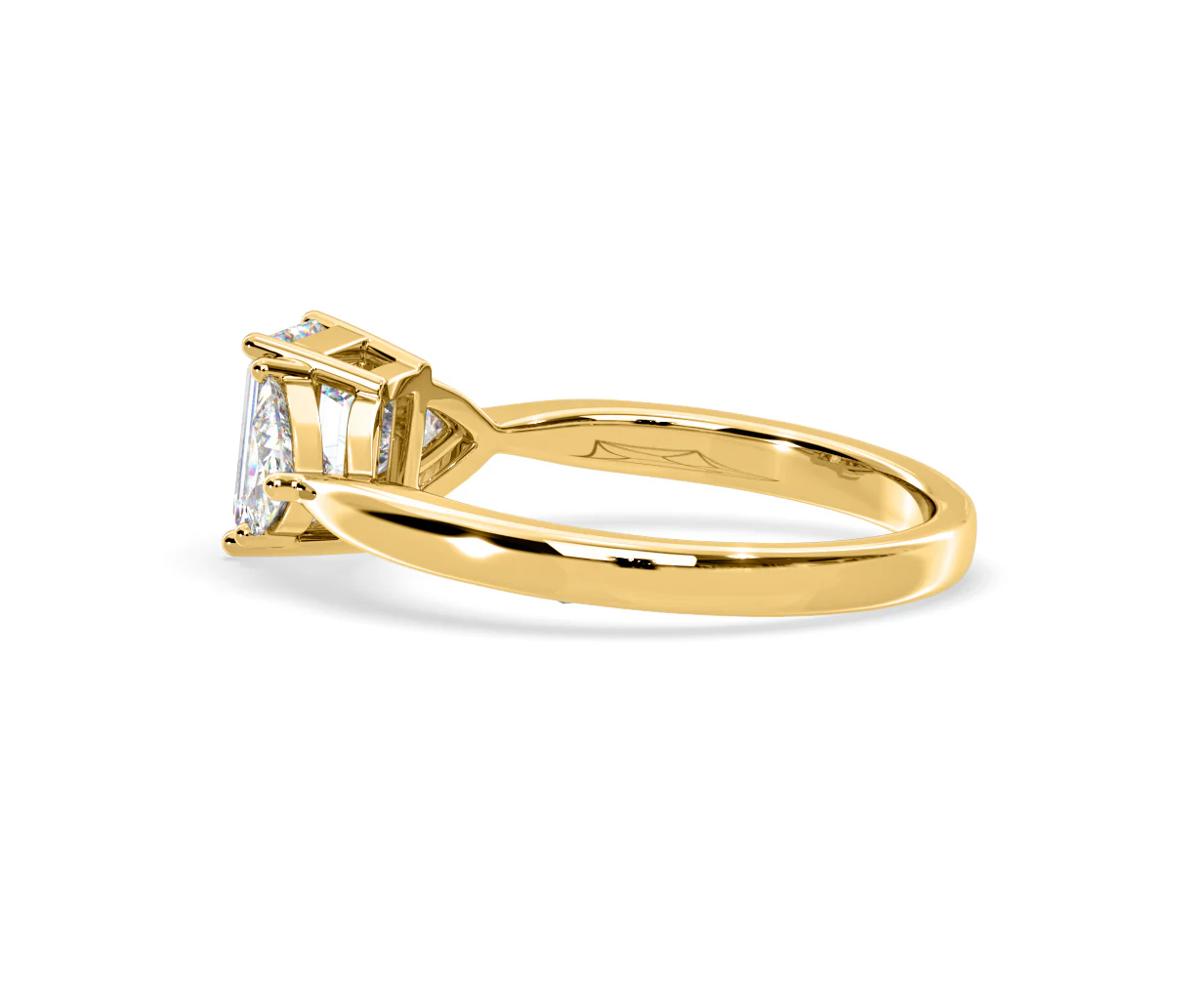 Aurora Lab Diamond Emerald Cut and Trillion 1.70ct Ring in 18K Gold F/VS1 - Image 112