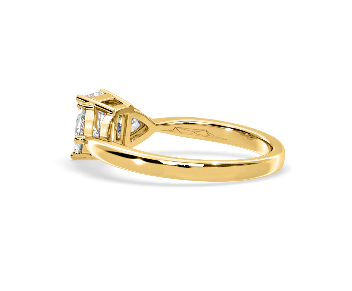 Aurora Lab Diamond Emerald Cut and Trillion 1.70ct Ring in 18K Gold F/VS1 - Image 114
