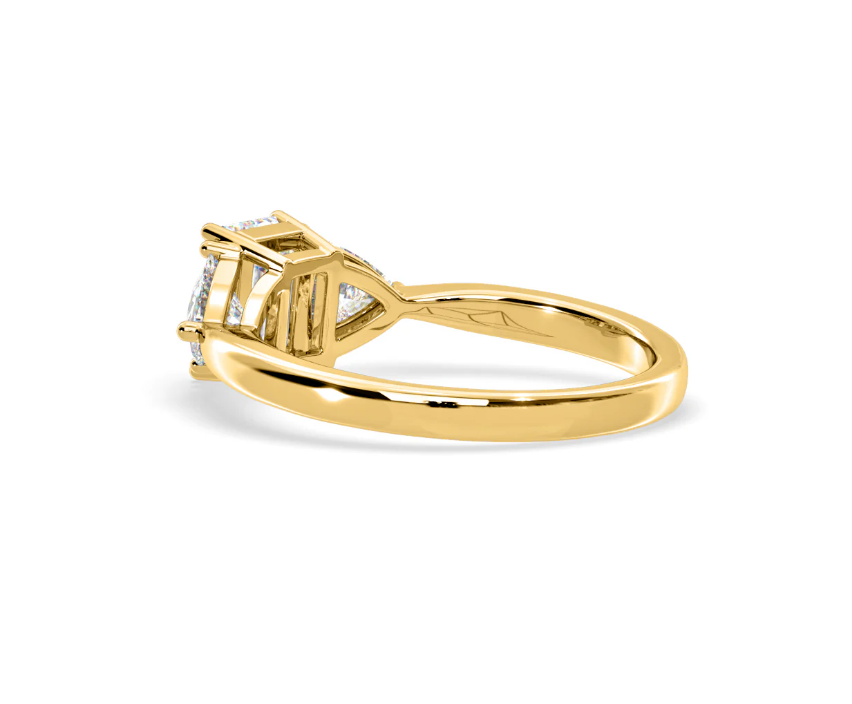 Aurora Lab Diamond Emerald Cut and Trillion 1.70ct Ring in 18K Gold F/VS1 - Image 116