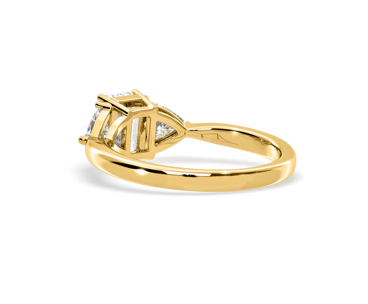 Aurora Lab Diamond Emerald Cut and Trillion 1.70ct Ring in 18K Gold F/VS1 - Image 118